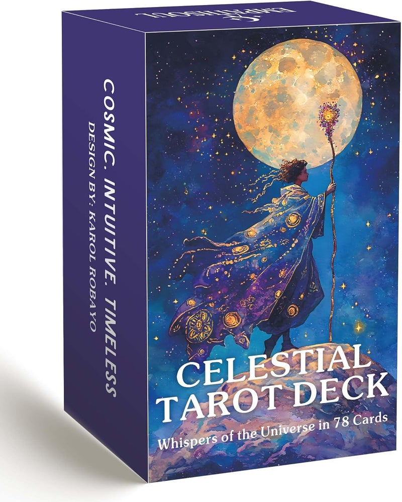 DPEHAKMK Celestial Tarot Deck Unique, 78 Cosmic Tarot Cards with with Guidebook, Modern Witch Tarot for Beginners and Experienced Readers, Divination and Spiritual Divination Tool - Image 1